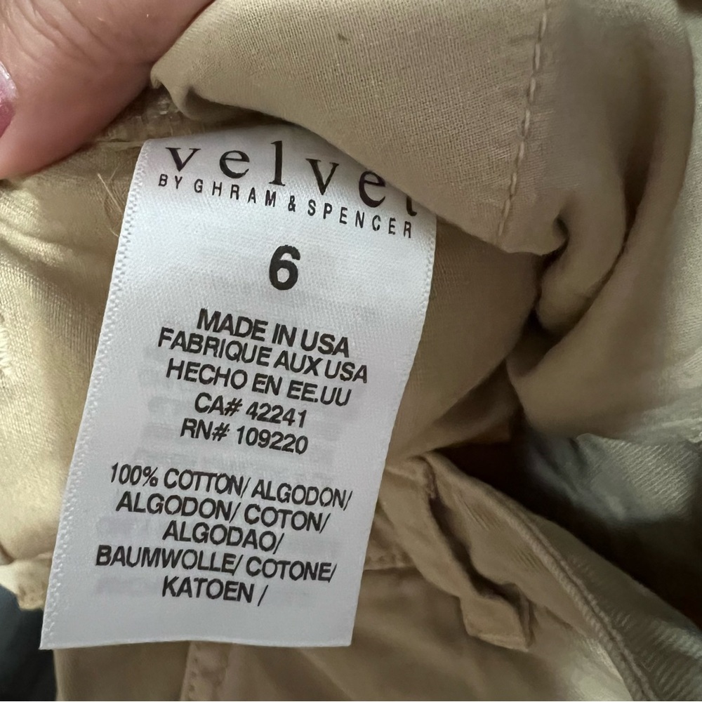 NWT Velvet By Graham & Spencer‎ Alexis Barrel Khaki Twill Pants - Picture 13 of 13